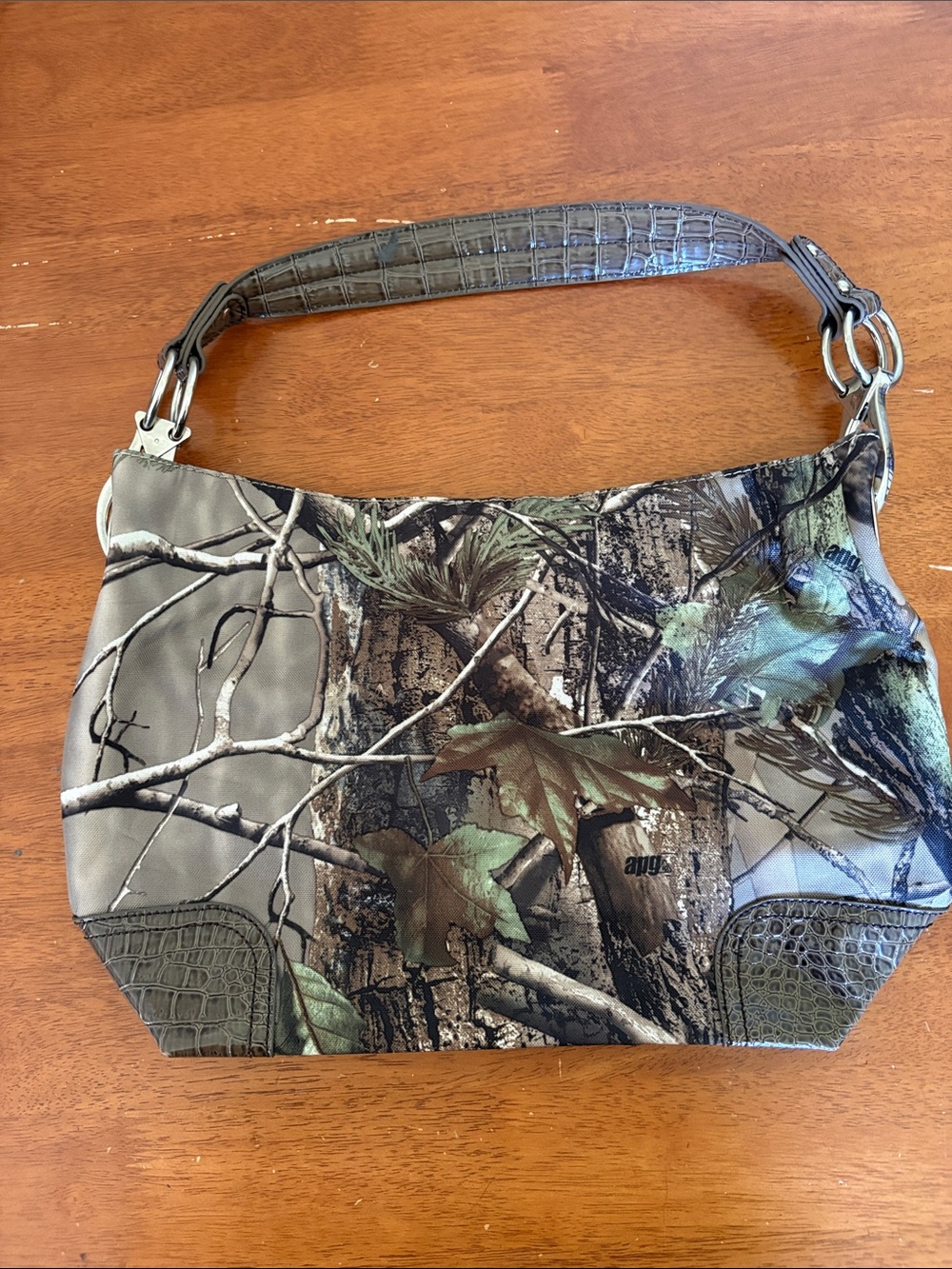 Camouflage Print Hobo Bag - Olive Green